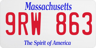 MA license plate 9RW863