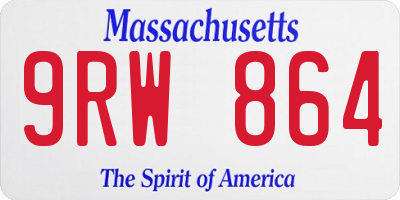 MA license plate 9RW864