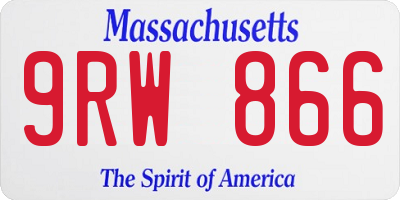 MA license plate 9RW866