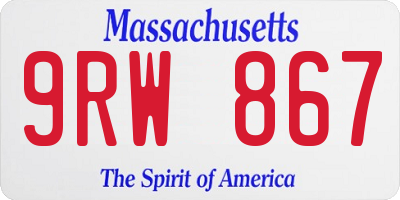 MA license plate 9RW867