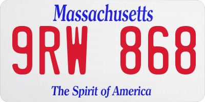 MA license plate 9RW868