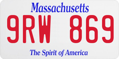 MA license plate 9RW869