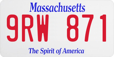 MA license plate 9RW871