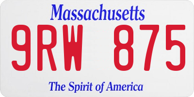 MA license plate 9RW875