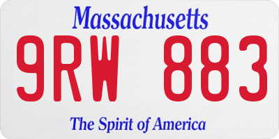 MA license plate 9RW883