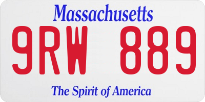 MA license plate 9RW889