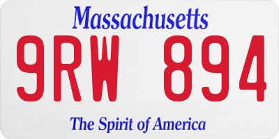 MA license plate 9RW894