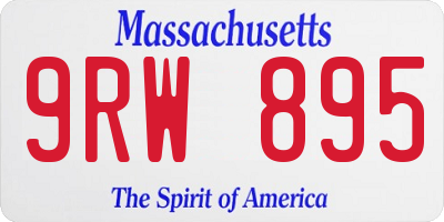 MA license plate 9RW895