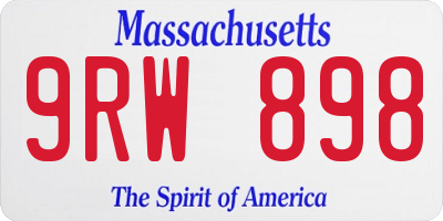 MA license plate 9RW898