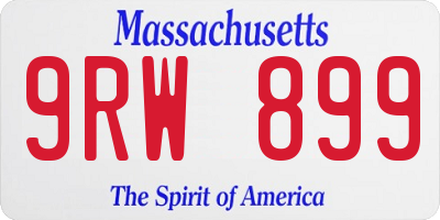 MA license plate 9RW899