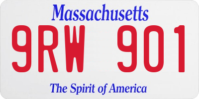 MA license plate 9RW901