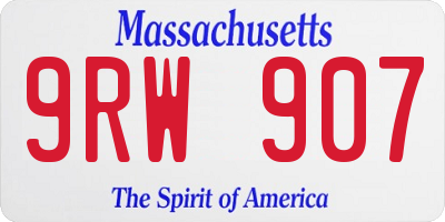 MA license plate 9RW907