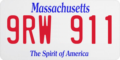 MA license plate 9RW911