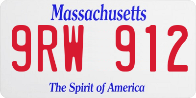 MA license plate 9RW912