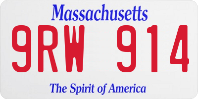 MA license plate 9RW914