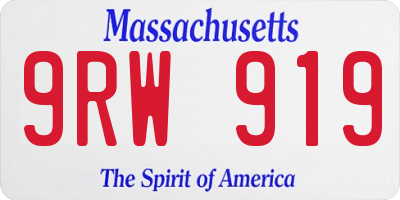MA license plate 9RW919