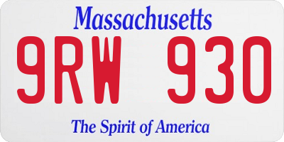 MA license plate 9RW930