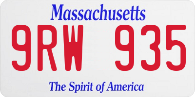 MA license plate 9RW935