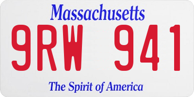 MA license plate 9RW941