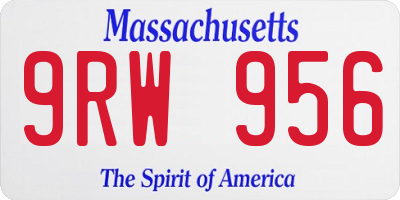 MA license plate 9RW956