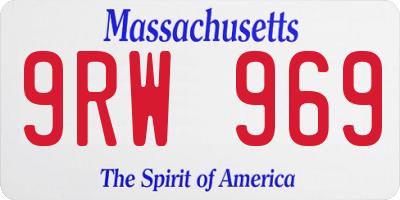 MA license plate 9RW969