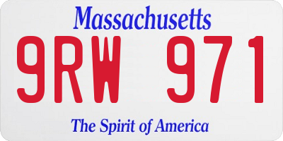 MA license plate 9RW971