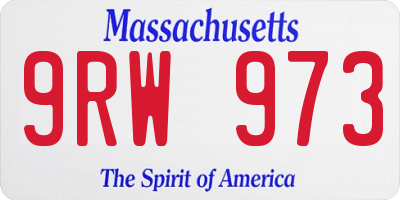 MA license plate 9RW973