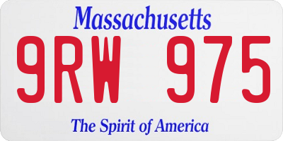 MA license plate 9RW975
