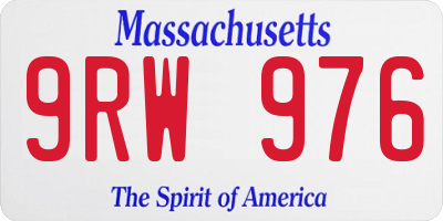 MA license plate 9RW976