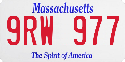 MA license plate 9RW977