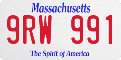 MA license plate 9RW991