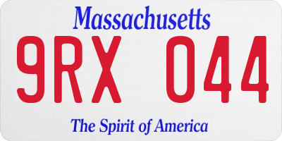 MA license plate 9RX044