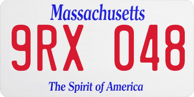 MA license plate 9RX048