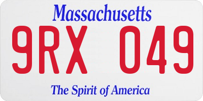 MA license plate 9RX049