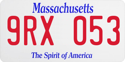 MA license plate 9RX053