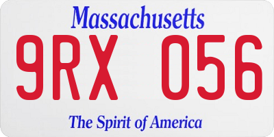 MA license plate 9RX056