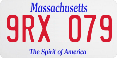 MA license plate 9RX079