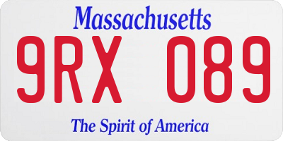 MA license plate 9RX089