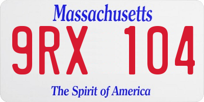 MA license plate 9RX104