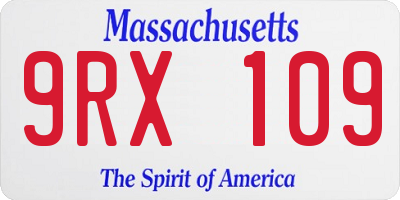 MA license plate 9RX109