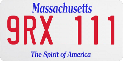 MA license plate 9RX111