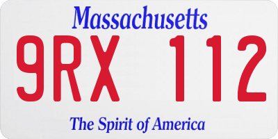 MA license plate 9RX112