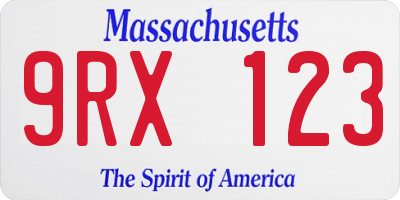 MA license plate 9RX123