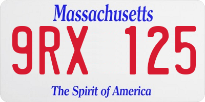 MA license plate 9RX125