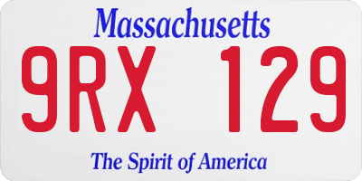 MA license plate 9RX129