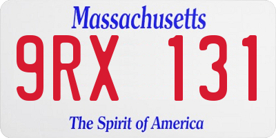 MA license plate 9RX131