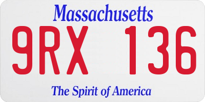 MA license plate 9RX136