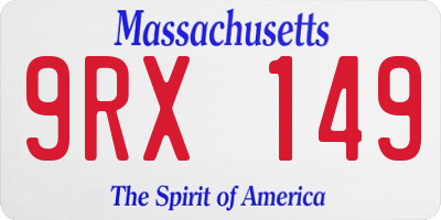 MA license plate 9RX149