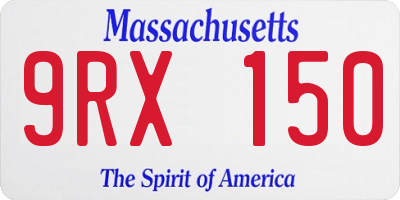 MA license plate 9RX150
