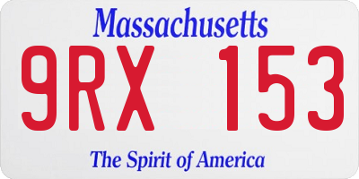 MA license plate 9RX153